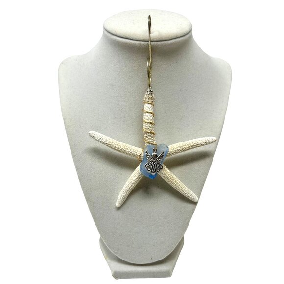 Wire Wrapped‎ Pencil Starfish with Sea Glass Christmas Ornament or Suncatcher - Picture 2 of 4
